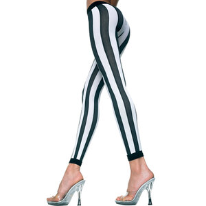 Gestreepte Leggings - Zwart/Wit