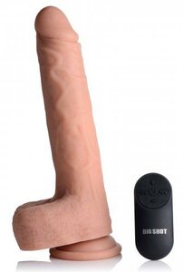 Vibrerende & Stotende Realistische XL Dildo Met Balzak - 17.8 cm