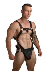 Heathen Harness L/XL - Zwart, Rood