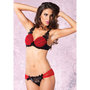 Lingerie-setje-in-rood-satijn-en-zwart-kant