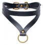 Bondage-Baddie-Collar-Met-O-ring-Zwart-Goud