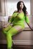 Stargazing Cold Shoulder Jarretel Catsuit - Neon Green_13