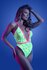 SPOTLIGHT - Body van Elastisch Kant met Drukknoopsluiting - Neon Groen_13