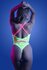 SPOTLIGHT - Body van Elastisch Kant met Drukknoopsluiting - Neon Groen_13